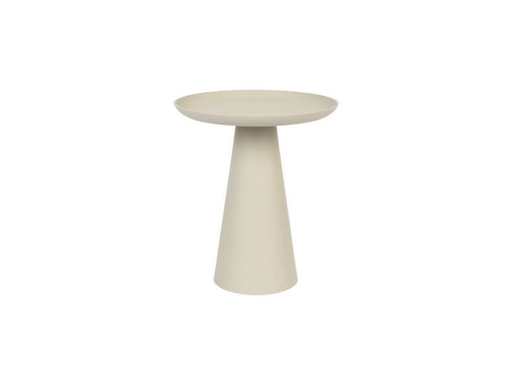 Table d'appoint en métal beige, carrée, compacte - White Label, R