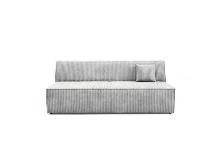 BETTSOFA TESSO Grau Kordstoff mit Schlaffunktion