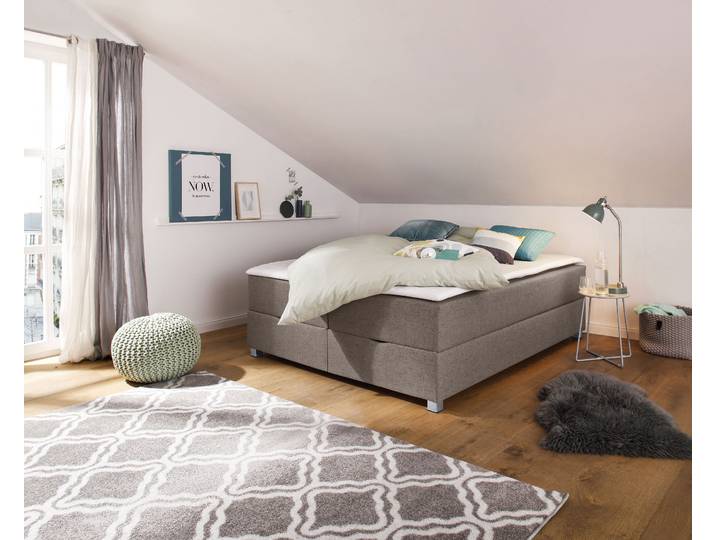 Boxbett, 160x220 cm, Struktur fein, Braun, Bettkasten, Modern, INOSIGN