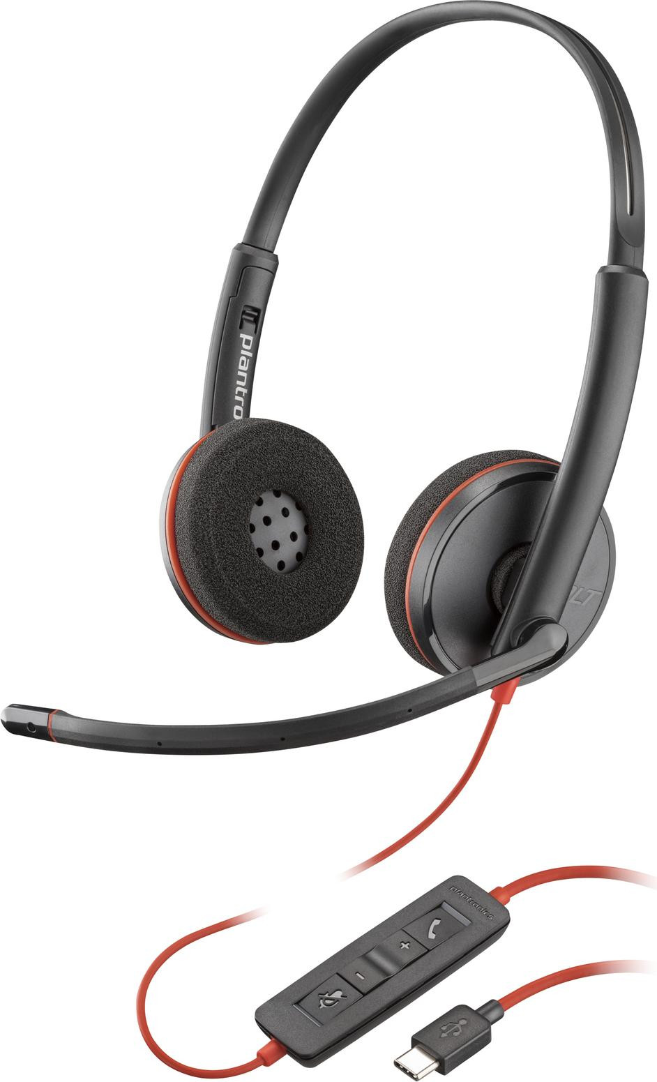 HP Poly Blackwire 3220 stereo-hoofdtelefoon, USB-C, over-ear, zwart