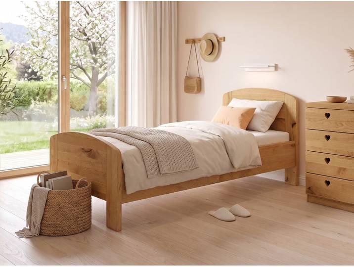 Kinder- und Jugendbett „Kerstin“ Wildeiche 100 x 200 cm Massivholz Wildeiche