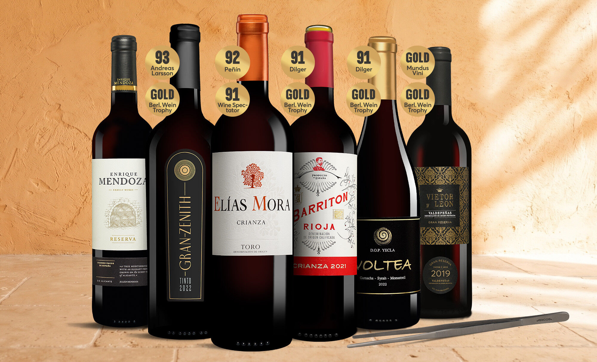 Premium Grillpaket + gratis Grillpinzette Weinpaket  aus Spanien