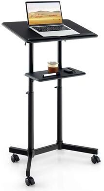 1/2PCS Mobile Podium Sloping Top W/ Storage Tray & Lockable Casters