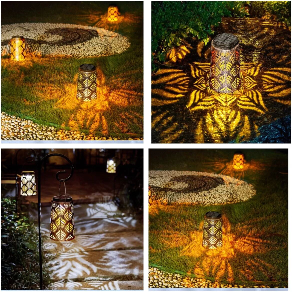 INF Vintage Eisen Solar Laterne - Dekorative Außenbeleuchtung für Garten & Terrasse