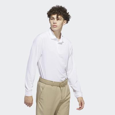 Poloshirt ADIDAS PERFORMANCE "LANGÄRMELIGES", Herren, Gr. XXL, weiß, Obermaterial: 88% Polyester, 12% Elasthan, Shirts