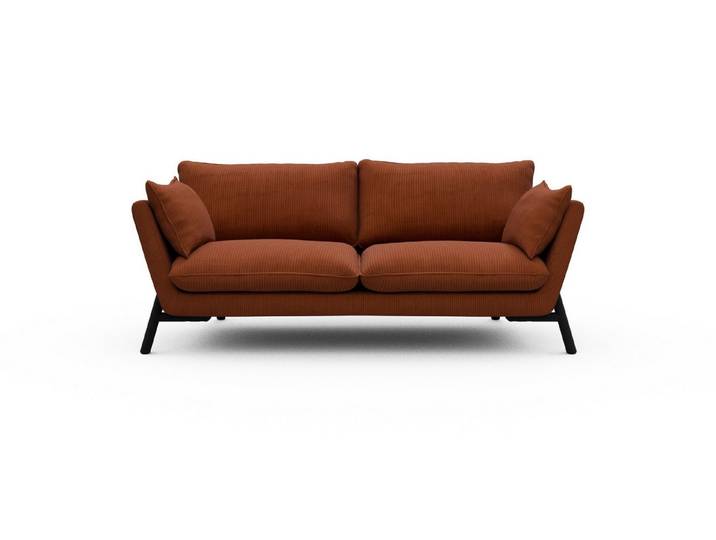 moebelfaktor Sofa Emil 2-Sitzer, schräg gestellte Armlehnen, hoher Rücken