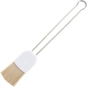 Rösle Backpinsel Pro 951051 weiß / silber, hitzebeständig, Kunststoffborsten & Edelstahlgriff, 23,5 x 3,5 cm