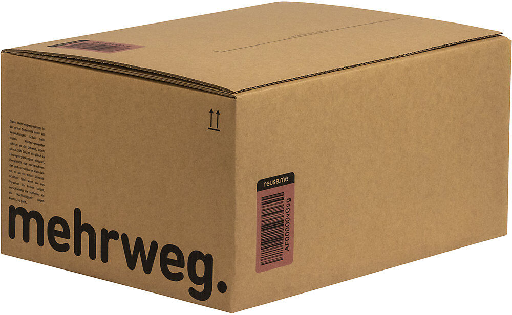 kaiserkraft Mehrweg-Automatikkarton, für reuse.me-System, Innenmaße 394 x 294 x 190 mm, VE 10 Stk