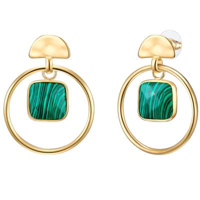Paar Ohrhänger YOKOAMII "Set: Y43", gelb (gelbgold, grün), Ohrringe, Damen, 44,4, Creolen gelbgold grün
