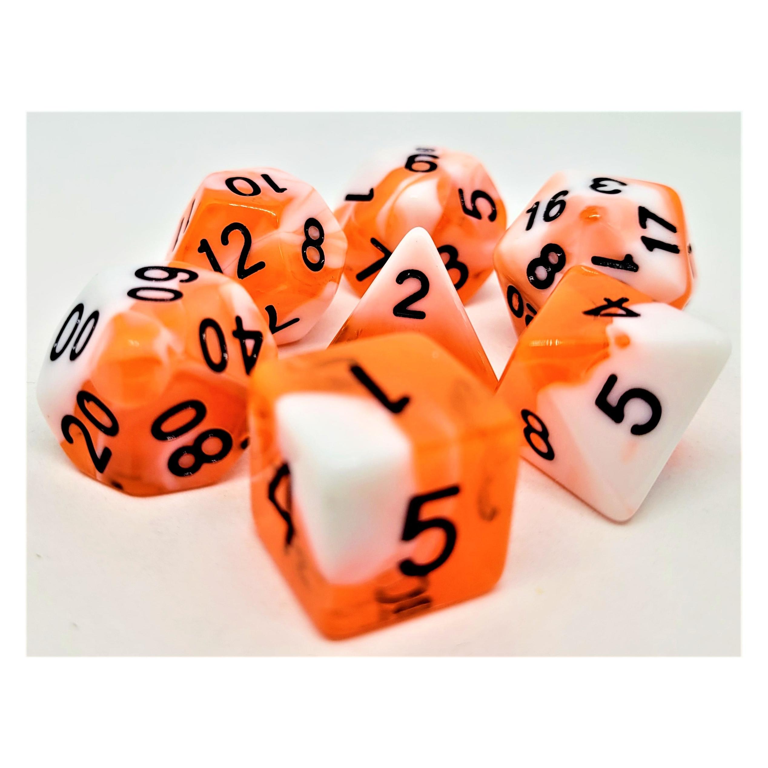 Dice4friends Würfelset Racing: Orange/White (7) (DIC37317)