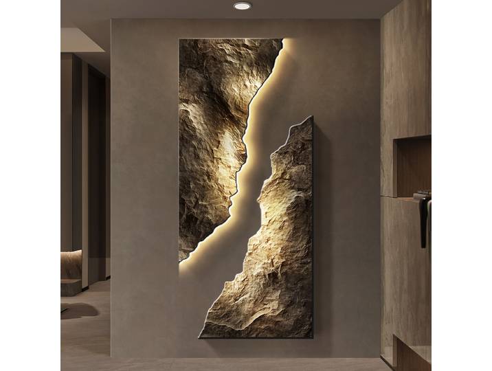 Lumière de luxe, décoration murale d'entrée, Texture abstraite en grès, peinture suspendue atmosphérique, nouveau couloir haut de gamme 2025