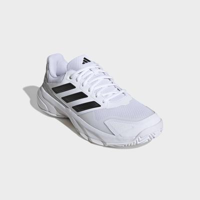 Tennisschuh ADIDAS PERFORMANCE "COURTJAM CONTROL 3 CLAY", Herren, Gr. 41, schwarz-weiß (cloud weiß, core schwarz, grau two), Synthetik, Textil, Schuhe, für Sandplätze, Clay