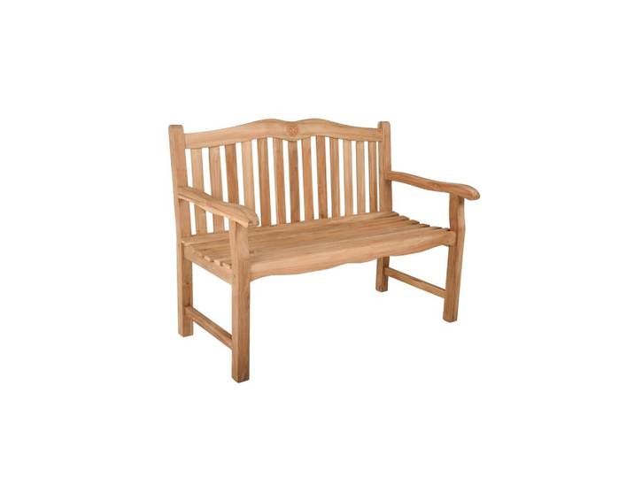 Gartenbank Echtholz Teak 2-Sitzer Romang