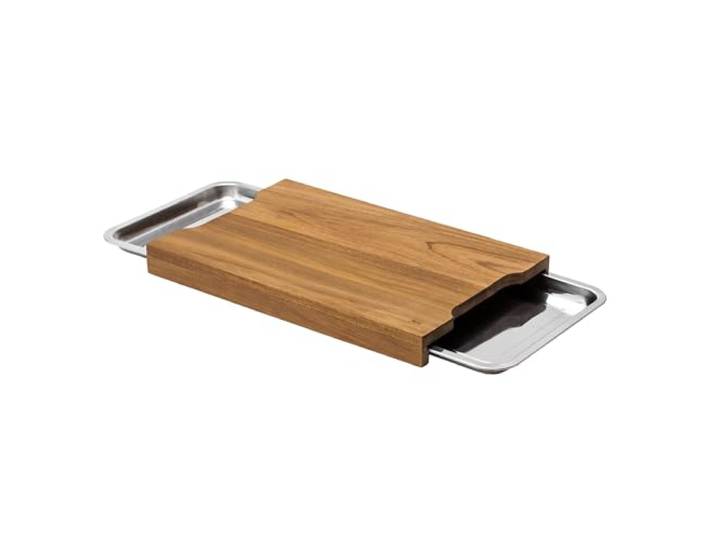 SABATIER TROMPETTE - Planche à découper rectangulaire avec 2 tiroirs - Léonie - Bois d'acacia huilé - 42 x 28.5 x 4 cm - Bois