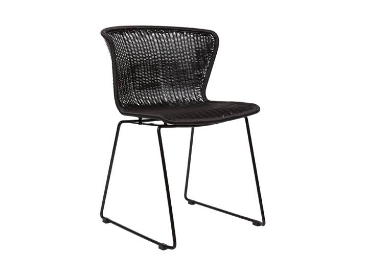 Hochwertiger In-/Outdoor Stuhl „Wings“, Rattan Schwarz De Eekhoorn