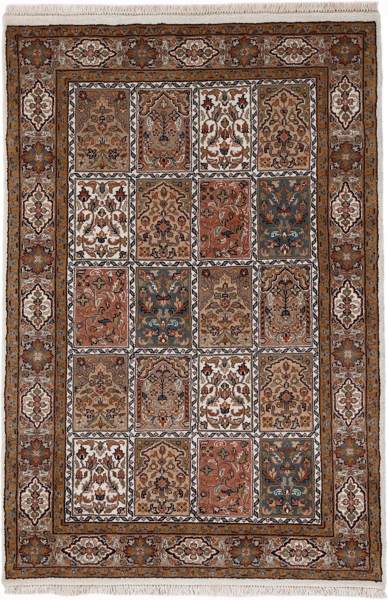 Orientteppich WOVEN ARTS "Orientteppich Bakhtiar", beige (creme), B:60cm H:15mm L:90cm, Wolle, Teppiche, Orientteppich, handgeknüpft, Wohnzimmer, reine Wolle creme B : 60cm 1 Stk., 15mm, L: 90cm