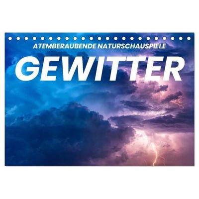 Gewitter - atemberaubende Naturschauspiele (Tischkalender 2027 DIN A5 quer), CALVENDO Monatskalender