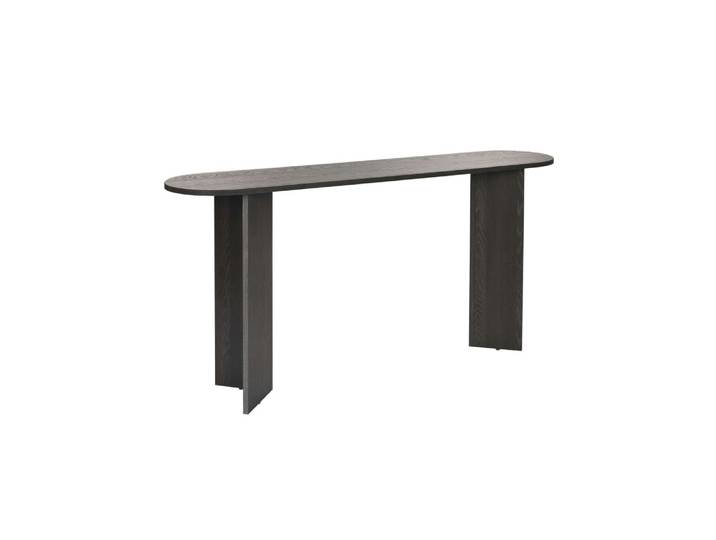 Console ovale 150 cm design - décor bois noir
