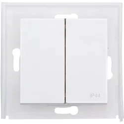 Kopp 493629009 HK07 IP44-Doppel-Flächenwippe Farbe:reinweiß