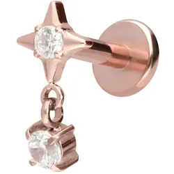 Titan Labret mit Innengewinde STERN + KRISTALL