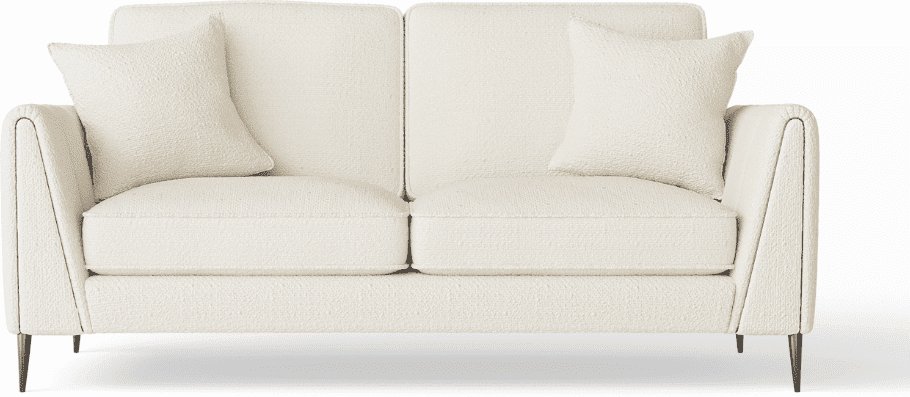 Alaina Cloud Bouclé Sofa Range with Black Legs, Standard / 2 Seater Sofa