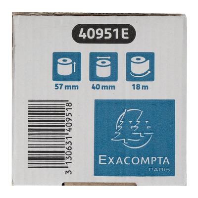 Exacompta 40951E 120x Thermorolle 52g 57x40mm, für Kartenbelege, Safe Contact - Weiß