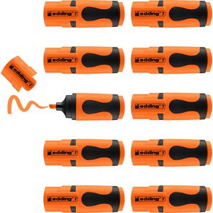 Edding Textmarker 7, Mini Highlighter, 10 Stück, Strichbreite 1 - 3mm, orange