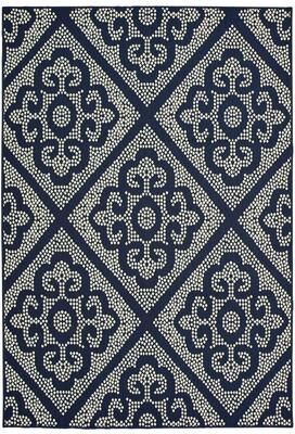 Style Haven Marianna Medallion Lattice Navy/Beige Indoor-Outdoor Rug