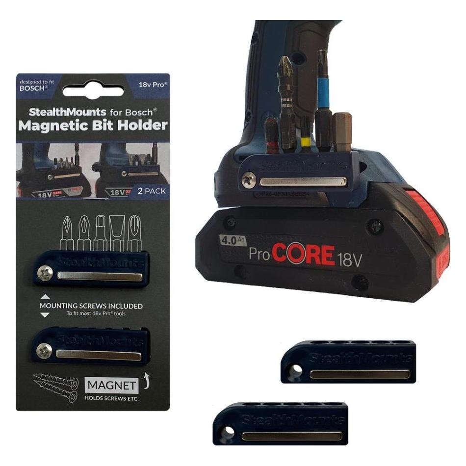 StealthMounts BH-BO-BLU-2 Blauer Bit-Halter für Bosch 18v (2er Pack) (58727879)