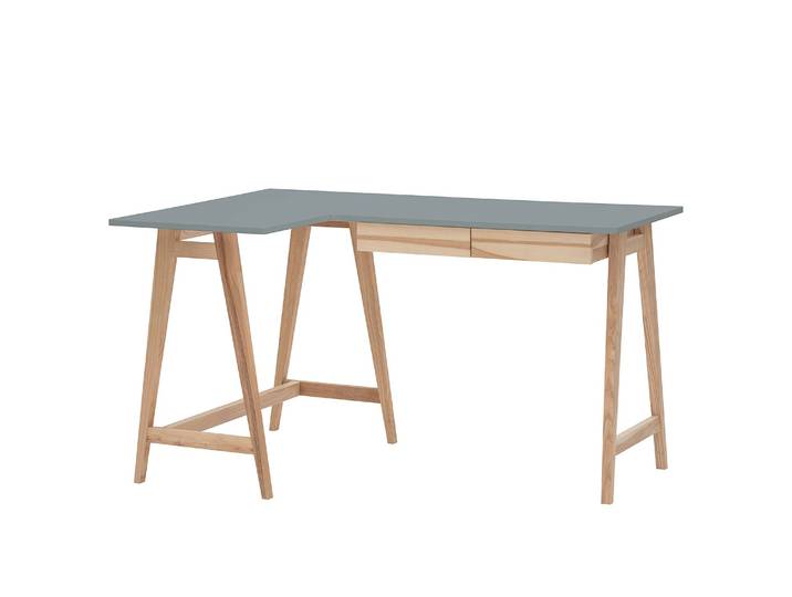 Bureau d’angle 135 x 75 x 85cm Gris/Gris
