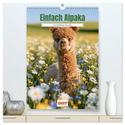 Einfach Alpaka (hochwertiger Premium Wandkalender 2027 DIN A2 hoch), Kunstdruck in Hochglanz