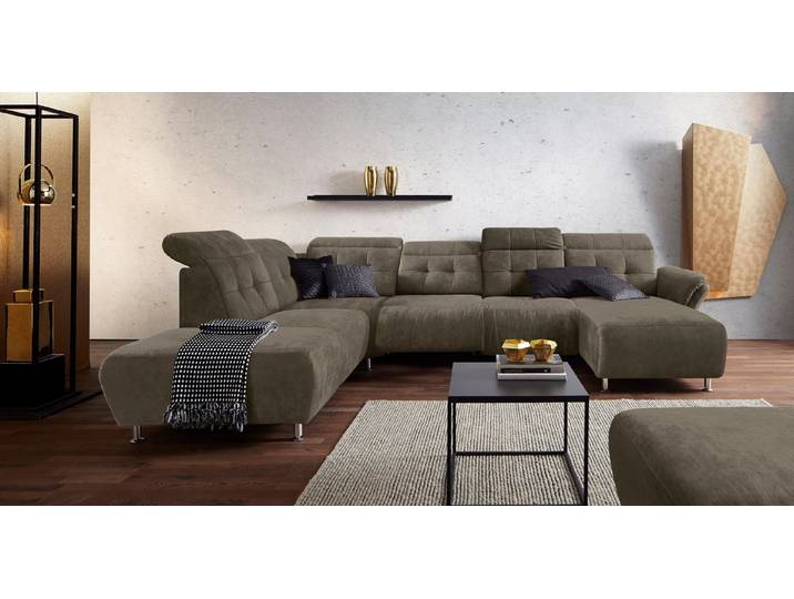 Home affaire Wohnlandschaft Manhattan U-Form, 2 Sitze mit elektrischer Relaxfunktion, verstellbare Armlehnen