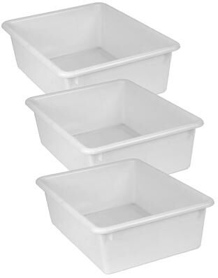 Romanoff Double Stowaway Tray Only, White, Pack of 3