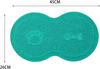 Inspire Curations Waterproof Pet Feeding Mat Non Slip Cat And Dog Food Bowl Mat With Raised Edge lake Blue