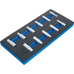 BGS Werkstattwageneinlage 1/3: Steckschlüssel-Einsätze Sechskant 10 mm (3/8") 8 - 19 mm tief 11tlg. - 4058