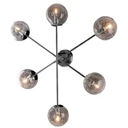 Bonetti Illumina -  Tresor - Deckenleuchte aus poliertem Chromeisen, 6 Lichter, H.20 - Ø78 - BL215-PL6-CR