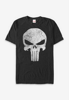 Men's Big & Tall Marvel Punisher Skull Tee by Marvel in Black (Size 5XL)