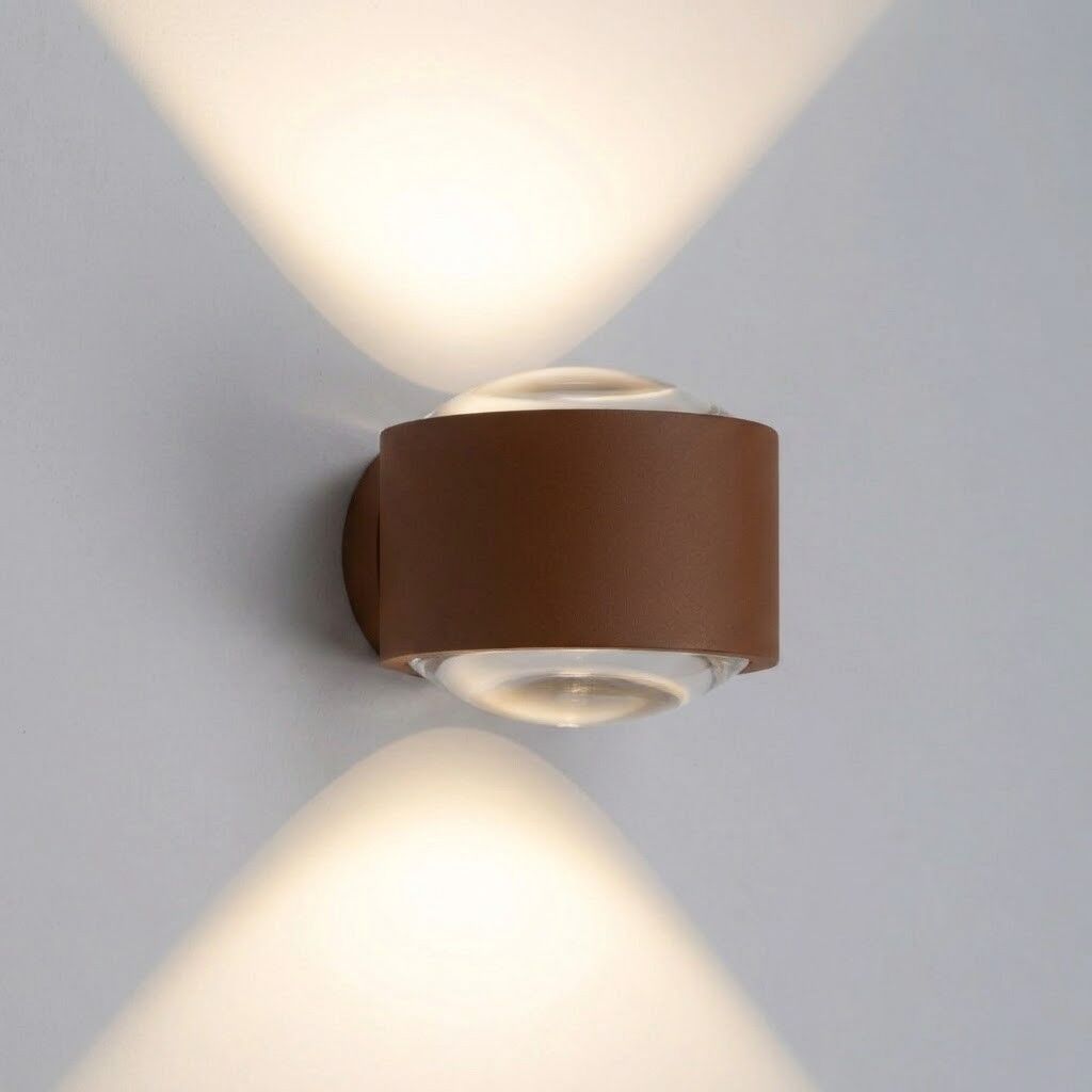 KS Verlichting Scope Up en Down Muurlamp Rustiek Bruin