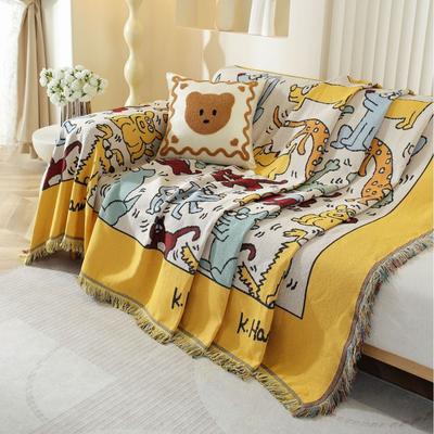 Shop Station Nordic Graffiti Tapestry Woven Throw Blanket & Sofa Cover For Home, Camping & Decor yellow 35.43 35.43 In