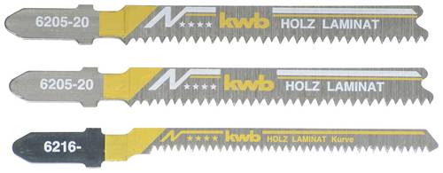 Kwb 622320 Stichsägeblatt-Set, LAMINAT, Holzbearbeitung, Bi-Metall, 2 x fein, 1 x Kurve 3St.
