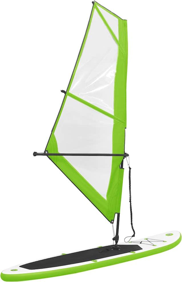 vidaXL Aufblasbares SUP-Board mit Segel Set Grün und Weiß