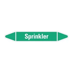 Aufkleber I RKZ-Etikett Sprinkler, grün/weiß, für Ø 60-90mm, 310x52mm, 3/Bogen
