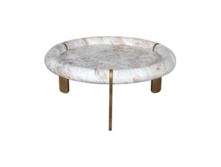 Signature Couchtisch Gross marmor metall 80/80/35 cm, Braun, Stein, 80x35x80 cm, Wohnzimmer, Wohnzimmertische, Couchtische