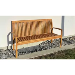 Gartenbänke Calgary II - 3-Sitzer mit Lehne aus geölter Robinie - 89 x 156 cm