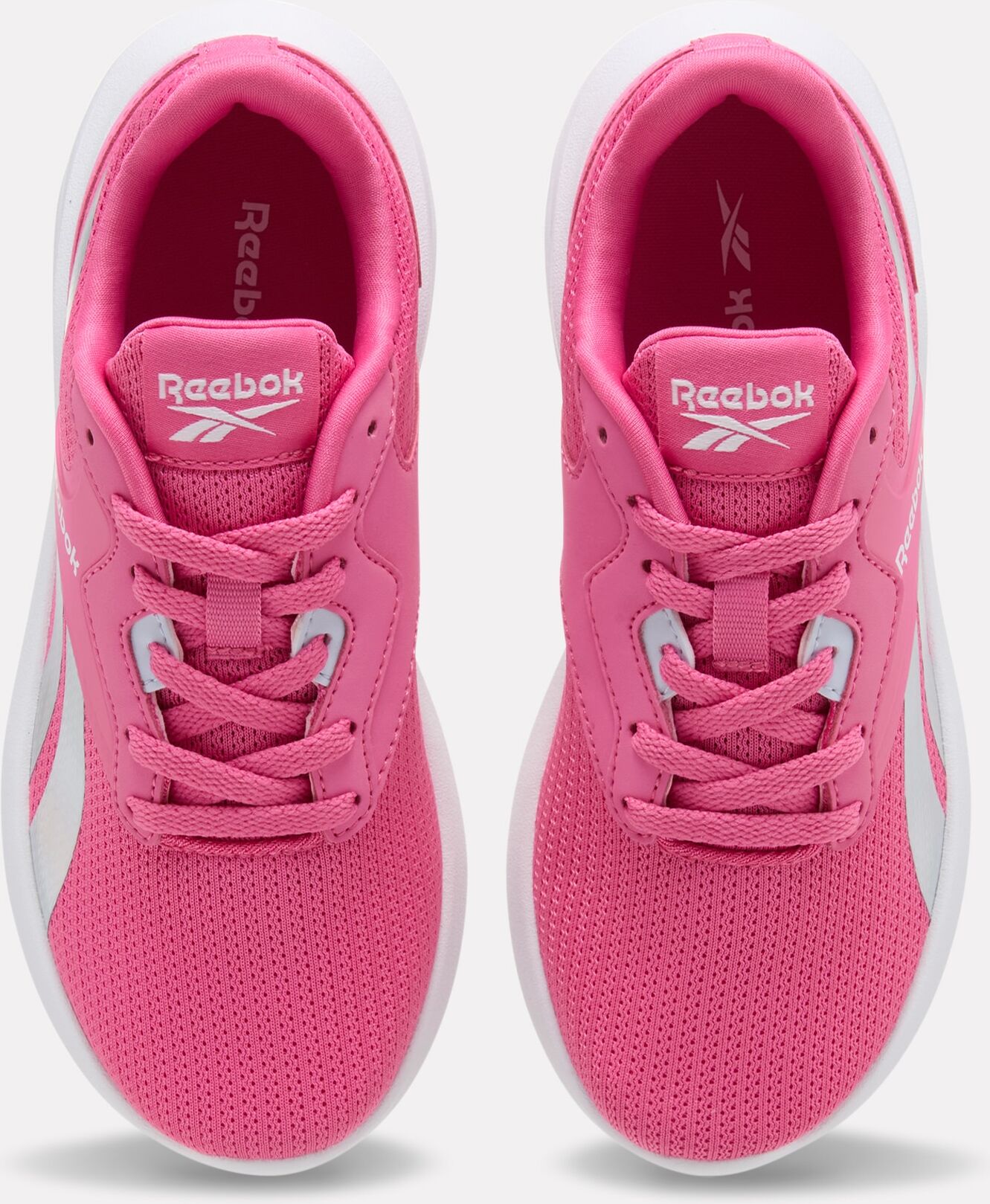 Laufschuh REEBOK "ENERGEN LUX", Jungen, Gr. 30, pink (true pink, weiß, iridescent), Leder, Synthetik, Schuhe Laufschuh, für Kinder true pink, weiß, iridescent 30