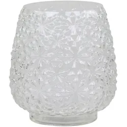 Chic Antique Glasvase mit Blumenmuster, H15/D14 cm, klar