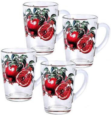 STP Goods 11.1oz Pomegranate Glass Mug Set of 4