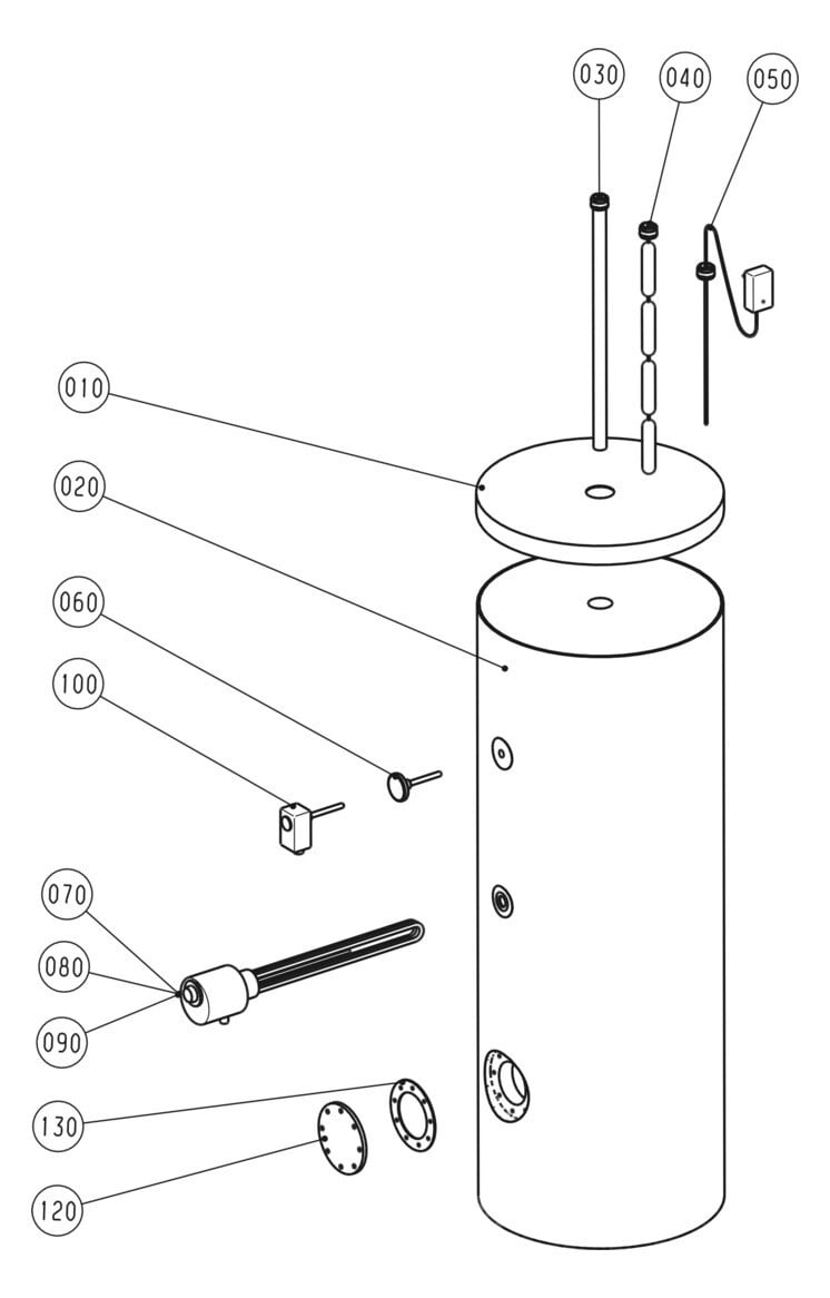 Wolf Heiztechnik warmwater-zonnepanelenopslag SEM-2-300 met 2 gladde buis warmtewisselaars
