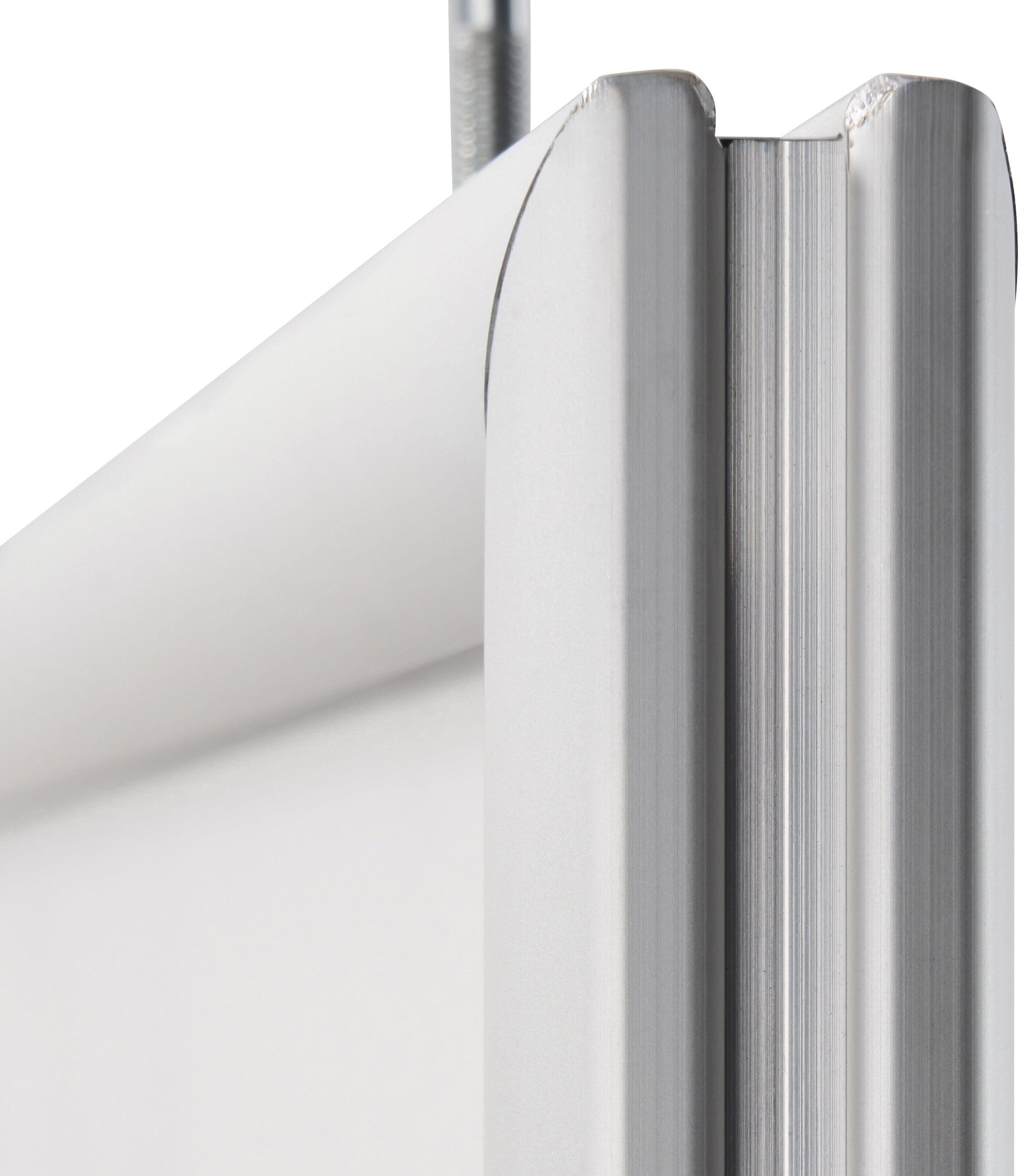SPRINTIS 1 Cornice a scatto bifacciale A4, con sospensione a soffitto, argento, alluminio, Plastica