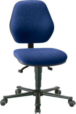 Labordrehstuhl LEANOS 9133, mit Rollen, Stoffpolster, Duotec blau